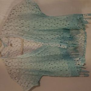 Girls pretty crochet short sleeve shrug